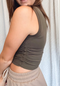 Side Cinched Cropped Tank